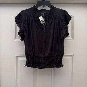 NWT Black Ruffled Women's Top Size XL